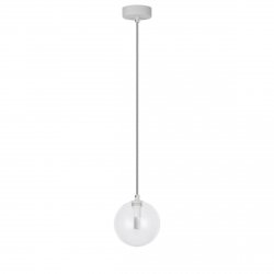 Biała molekularna lampa wisząca transparentny szklany klosz 12cm BUBBLES 1 AZ5953 + AZ5955 Azzardo 