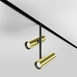 Ścieżka świetlna lampa szynowa podwójna LED nowoczesna regulowana tuba aluminium czerń-mosiądz możliwość ściemniania Elti Duo MAYTONI TR005-4-2X12W-DS-BBS