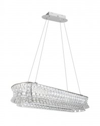 Kryształowa podłużna lampa wisząca LED glamour designerska nowoczesna ściemnialna ZEVION 334710106 Trio