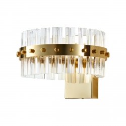 Lampa ścienna kinkiet LED kryształowy złoty okrąg 18cm glamour designerski elegancki nowoczesny ponadczasowy AURA DW925 Step Into Design