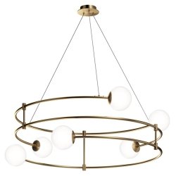 Nowoczesna MOLEKULARNA Lampa Wisząca Ring Kule Złota MAYTONI BALANCE MOD317PL-06G 