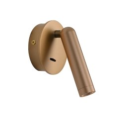 Złoty kinkiet reflektor z wyłącznikiem regulowany LED 2,5W Carda Italux WL-64834-1-GD