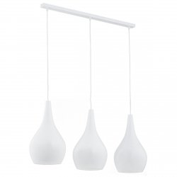 Nowoczesna elegancka szklana lampa wisząca biała 3-płomienna listwa SANTANA 1408 Argon