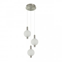 Srebrna nowoczesna lampa wisząca LENTI Italux PND-83631-3-SC-WH salonowa nad stół