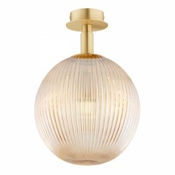 Miodowa lampa sufitowa kinkiet plafon glamour elegancka duża szklana kula ryflowana mosiądz PALOMA 8514 Argon