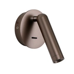 Kawowy kinkiet reflektor z wyłącznikiem regulowany LED 2,5W Carda Italux WL-64834-1-CF