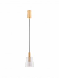 Złota lampa wisząca ze szklanym kloszem IQUITOS LE44846 Luces Exlusivas