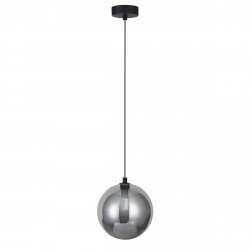 Czarna molekularna lampa wisząca szklany klosz w kolorze dymiony chrom 18cm BUBBLES 1 SMOKY AZ5918 + AZ5959 Azzardo 