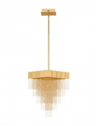 Lampa wisząca LED złota z łańcuszkami nowoczesna designerska ściemnialna Luces Exclusivas 9186993