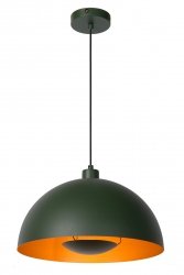 Ciemno zielona dekoracyjna lampa wisząca metalowy klosz SIEMON 45496/01/33 LUCIDE