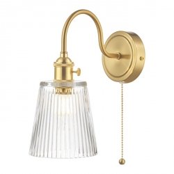 Mosiądzowany Kinkiet Ścienny Vintage Szklany Klosz HADANO HAD0740-05 DAR LIGHTING