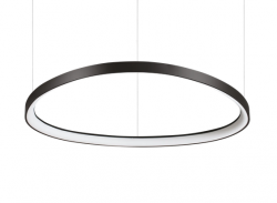 Designerska czarna lampa wisząca LED okrągła ring nowoczesna dekoracyjna Gemini sp d081 dali/push 3000k 304724 Ideal Lux 