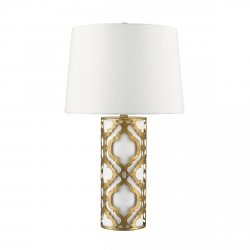 Lampa stołowa Arabella 1 źródło światła postarzane złoto biały abażur GN-ARABELLA-TL-G ELSTEAD LIGHTING