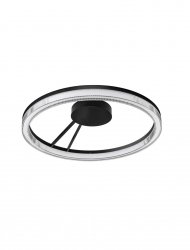 Nowoczesny plafon lampa sufitowa LED czarny okrąg uniwersalny minimalistyczny możliwość ściemniania aluminiowy ESTARIO LE45397 Luces Exclusivas 