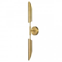 Designerski nowoczesny kinkiet ścienny stylowy 76cm podłużny złoty metalowy podświetlający ścianę MIKA-2 ST-F085 Step Into Design