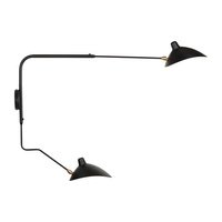  Lampa ścienna kinkiet metalowa czarna 2 klosze regulowana na wysięgniku klasyczna minimalistyczna CRANE W8702-S Step Into Design