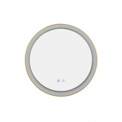 Lustro podświetlane ze złotą ramką Azzardo SERGIO MIRROR 60 HEATED CCT SWITCH GO AZ5820 możliwość zmiany barwy światła oraz ściemniania 