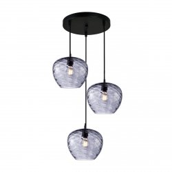 Lampa wisząca Italux Bresco Lampa wisząca Italux Bresco PND-3033-3A-BK-SG Dymione Niebieskie szkło 3xE27