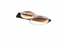 Nowoczesna CZarno Srebrna Lampa Ścienno Sufitowa Plafon MEDERA 643810287 TRIO