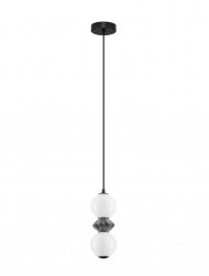Nowoczesna szaro-biała lampa wisząca szklany klosz różne kształty designerska art deco LED możliwość ściemniania MONRETA LE45230 Luces Exclusivas