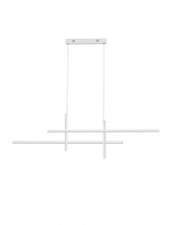 Minimalistyczna lampa wisząca LED aluminiowa biała geometryczna listwy uniwersalna nad stół do salonu sypialni ściemnialna FORENZO LE45481 Luces Exclusivas