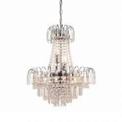 Żyrandol Szklany Glamour Przezroczysty AMADIS 96826-CH ENDON