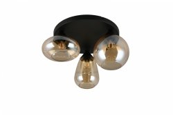 Nowoczesny plafon lampa sufitowa czarna szklane klosze uniwersalna minimalistyczna LUMINA 617030313 Trio