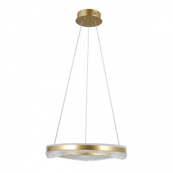 Lampa wisząca okrąg z kryształkami 50cm LED złota dekoracyjna w nowoczesnym stylu zmiana barwy światła Morte PND-34535-M-GD Italux