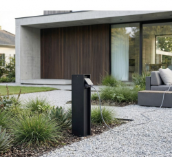 Czarny moduł gniazda zewnętrznego IP54 słupek 30m czarny Azzardo OUTDOOR PLUG 2kW IP54 BK AZ6849