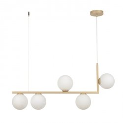 Nowoczesna Lampa Wisząca Złota Szklane Klosze Białe Kule ANDY 33612 SIGMA