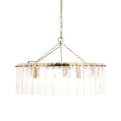 Szklana lampa wisząca glamour mosiężna okrągła designerska nowoczesna Karine 118468 ENDON