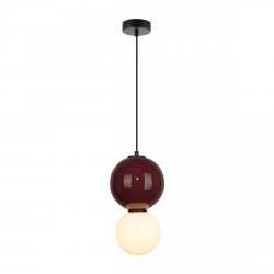 Ceramiczna designerska bordowa czerwona lampa wisząca Pieve Italux PND-95221-1M-PRP