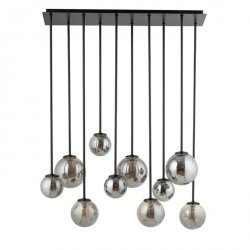 Czarna Lampa Wisząca Minimalistyczna Białe Szklane Klosze TULIA 33490 SIGMA