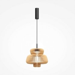 Nowoczesna lampa wisząca LED Maytoni Namiki MOD465PL-L12BK1 Drewniana jadalniana nad stół