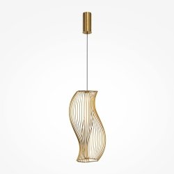 Lampa wisząca w kolorze mosiądz metal LED designerska regulacja wysokości Shadows of the past MAYTONI MOD263PL-L20BS3K