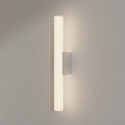 Stylowy nowoczesny designerski kinkiet LED do łazienki w kolorze chrom szklany ryflowany klosz LINEA LP-0510/1W-61 CH CCT Light Prestige IP44