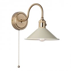 Mosiądzowany Kinkiet Ścienny Vintage Ciemnoszary Klosz HADANO HAD0740-06 DAR LIGHTING