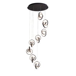 Lampa wisząca LED czarna wielopunktowa okręgi artdeco designerska nowoczesna salonowa Cosma 97625 ENDON