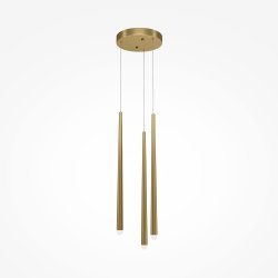 Lampa wisząca sopel LED aluminium mosiężna regulacja wysokości do jadalni salonu dekoracyjna Cascade MAYTONI MOD132PL-L18BSK