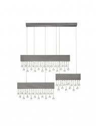 Czarna aluminiowa lampa wisząca LED potrójna listwa z kryształkami designerska glamour możliwość ściemniania OLEVIRA LE45149 Luces Exclusivas