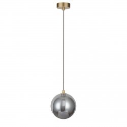 Złota molekularna lampa wisząca szklany klosz w kolorze dymiony chrom 15cm BUBBLES 1 SMOKY AZ5954 + AZ5885 Azzardo 