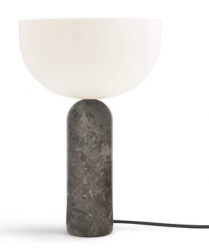 Lampka stołowa nocna półokrągła szary marmur nowoczesna designerska dekoracyjna na komodę 45cm Kizu 20412 New Works