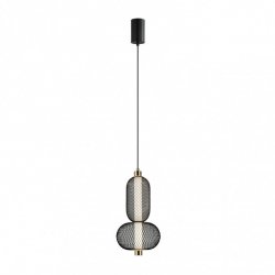 Dekoracyjna Lampa Wisząca LED w Stylu Loft Czarna Siateczka MARCO PND-84283-2-BK ITALUX