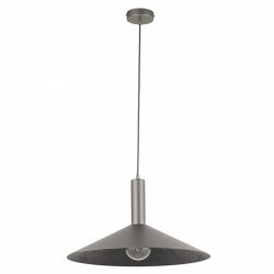 Lampa wisząca zwis pojedynczy płaski talerz Capri S Sigma 41012 srebrna jadalniana nad stół
