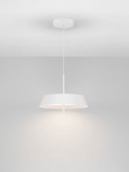 Lampa wisząca LED biała aluminiowa owalna 45cm nowoczesna minimalistyczna ściemnialna AGUILA LE45708 Luces Exclusivas