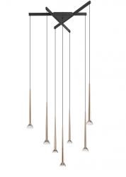 Nowoczesna lampa wisząca LED w kolorze czarnym + french gold minimalistyczna BOSTON P0603-07C-SDB1 Zumaline