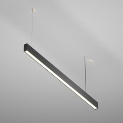 Minimalistyczna nowoczesna lampa wisząca LED listwa aluminiowa czarna regulacja wysokości Basis MAYTONI P051PL-36W2.7-6K-B