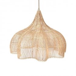 Rattanowa Lampa Wisząca w Stylu Boho Naturalna WHIPPED BAYU010N-XL-110 BAZAR BIZAR 