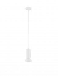 Biała stożkowa lampa wisząca ceramiczna jadalniana nad stół