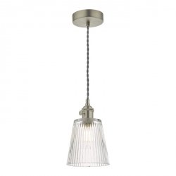 Chrom Lampa Wisząca Vintage Szklany Klosz HADANO HAD0161-05 DAR LIGHTING